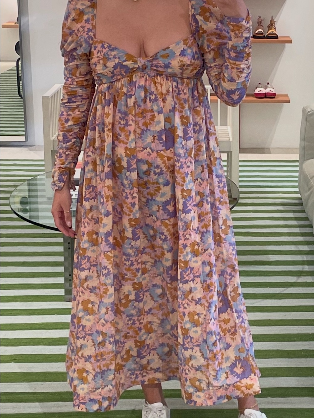 Zimmermann Floral Maxi Dress in Pink, Lavender & Mustard